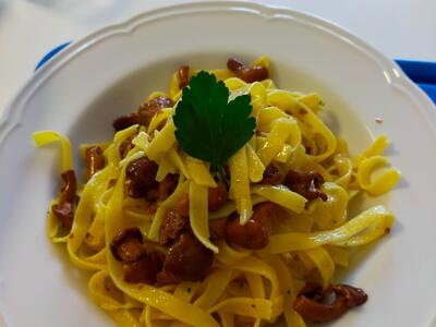 finalmente le tagliatelle ai funghi!!