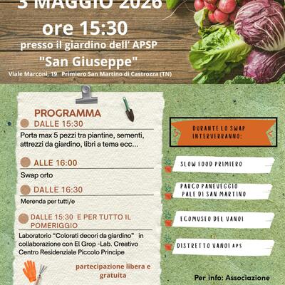 SWAP ORTO - 3 MAGGIO 2026 ORE 15:30