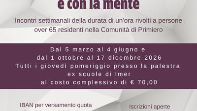 "Muoviamoci con il corpo e con la mente" iniziativa promossa da GS Pavione 