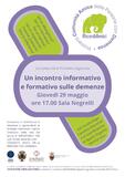 INCONTRO INFORMATIVO E FORMATIVO SULLE DEMENZE - 29 MAGGIO ORE 17.00 
