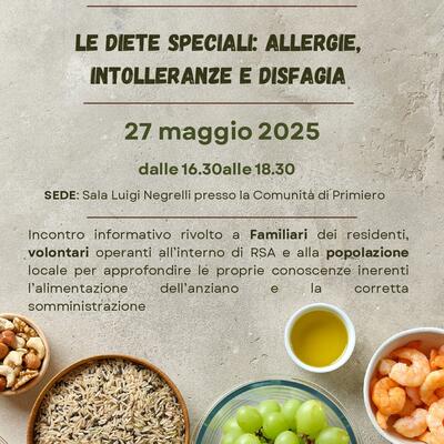 LE DIETE SPECIALI: ALLERGIE, INTOLLERANZE E DISFAGIA