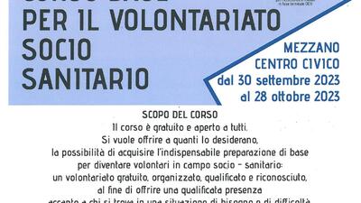 Corso Base per il Volontario Socio Sanitario
